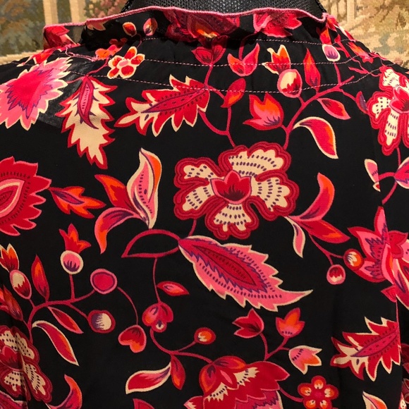 Jose Women's Pull Over Blouse Tie Neckline - Picture 5 of 7